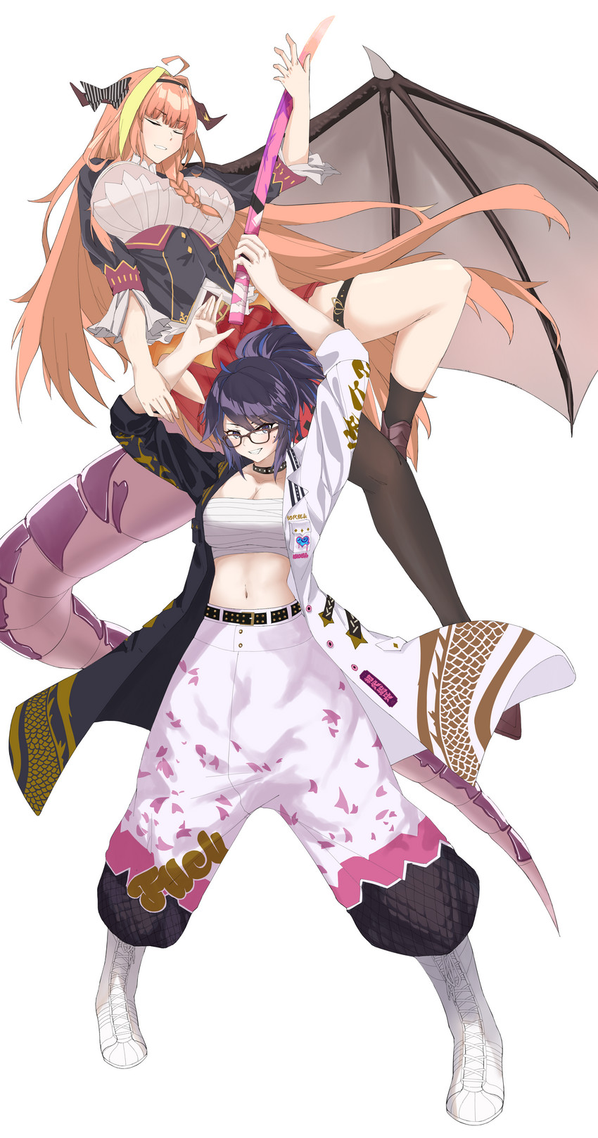 kiryu coco, kson, and souchou (hololive and 1 more) drawn by tetsunana