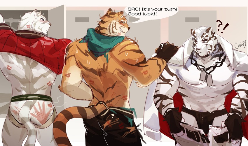 mountain, mercenary, and pang (arknights and 2 more) drawn by crrispy_shark