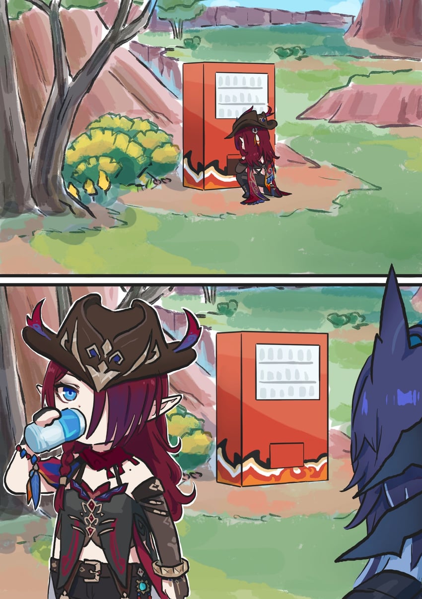 ororon and chasca (genshin impact) drawn by xinzoruo