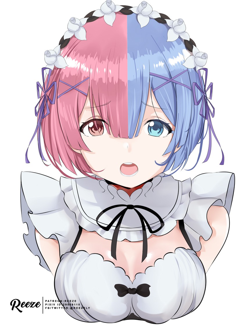 rem and ram (re:zero kara hajimeru isekai seikatsu) drawn by reeze_(reezely)