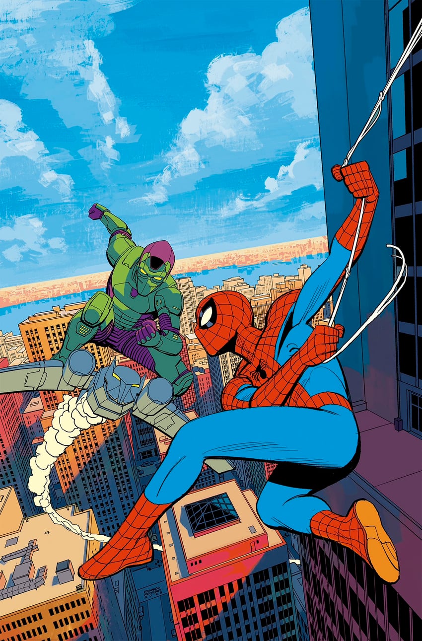 spider-man and green goblin (marvel and 1 more) drawn by leo_romero