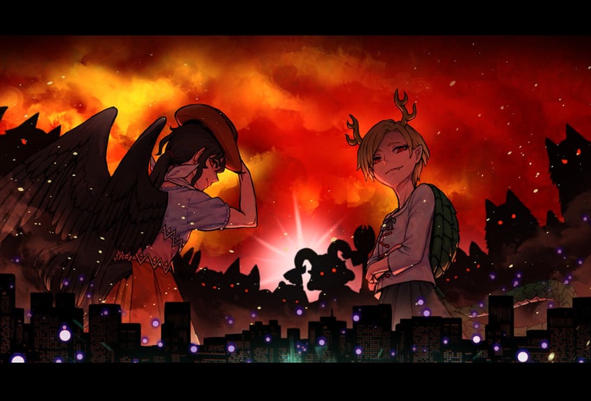 kicchou yachie, kurokoma saki, and toutetsu yuuma (touhou and 1 more) drawn by meimaru_inuchiyo