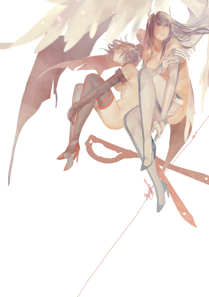 matoi ryuuko and kiryuuin satsuki (kill la kill) drawn by allenkung1