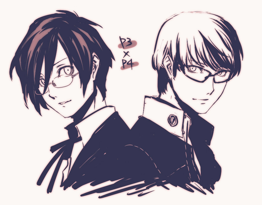narukami yu and yuuki makoto (persona and 2 more) drawn by fujino_miyabi