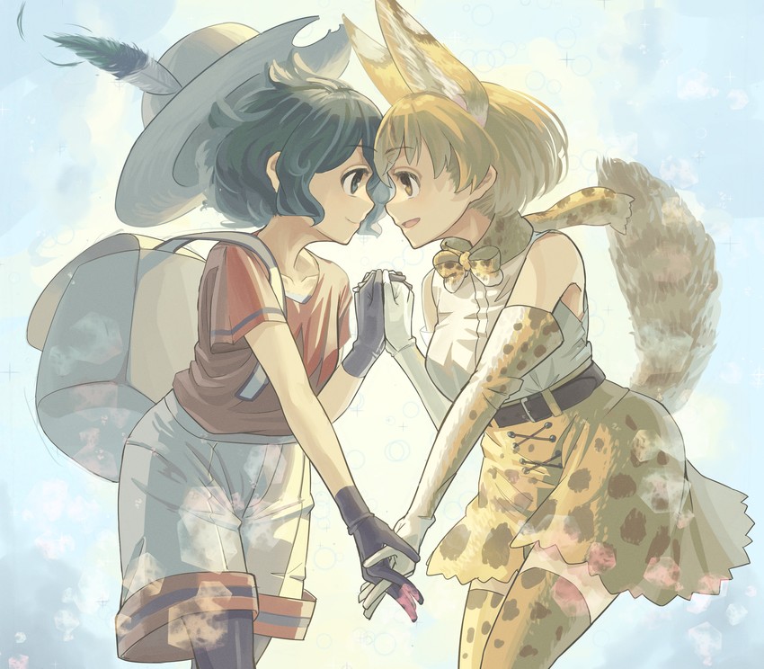 serval and kaban (kemono friends) drawn by 524_(kemono_ethread)