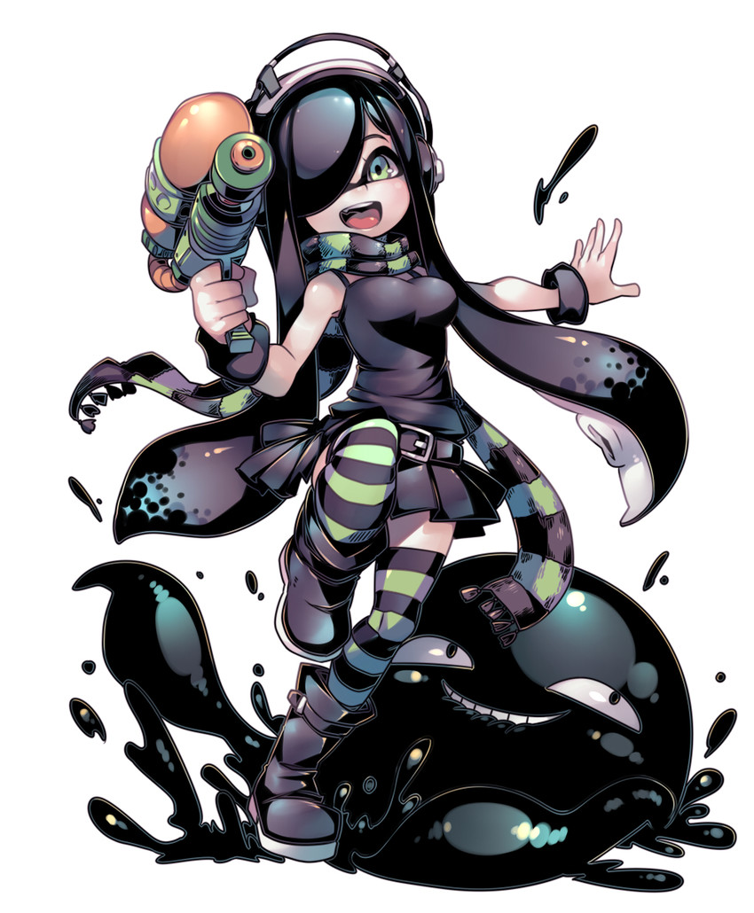 inkling player character, aria wintermint, and gug (splatoon and 2 more) drawn by parororo