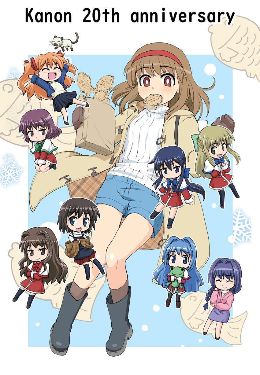 tsukimiya ayu, minase nayuki, minase akiko, sawatari makoto, kawasumi mai, and 6 more (kanon and 1 more) drawn by haniwa_(leaf_garden)