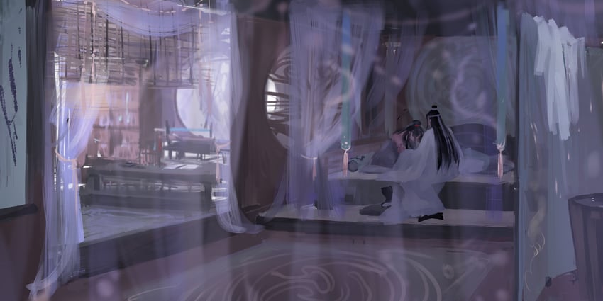 wei wuxian and lan wangji (modao zushi) drawn by xianduguaitan