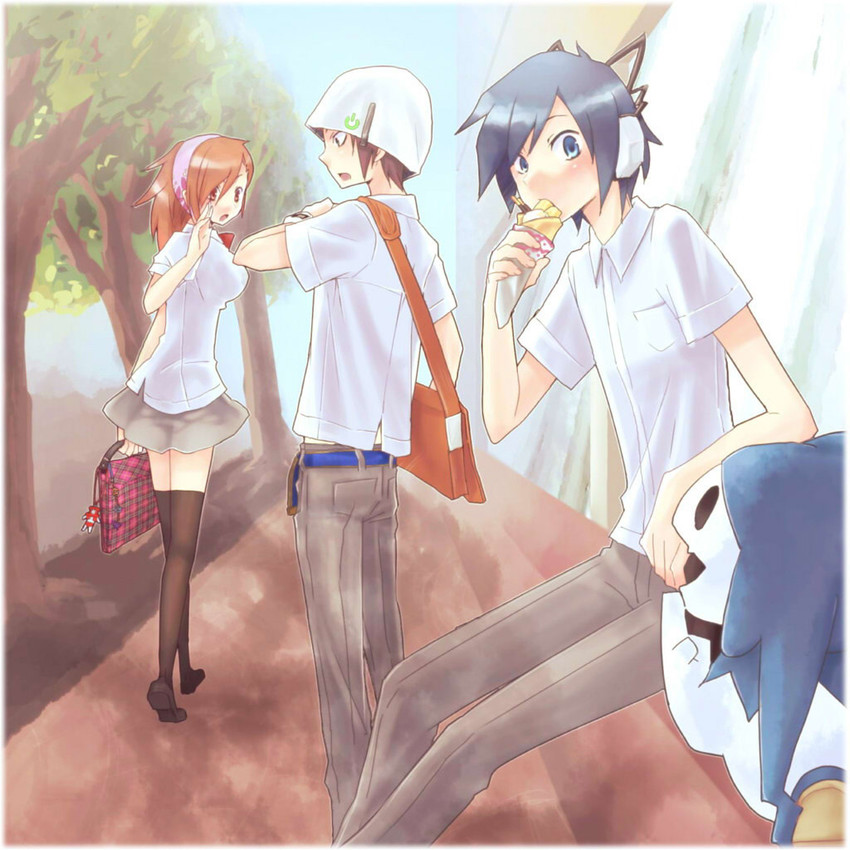 jack frost, tanigawa yuzu, protagonist, and kihara atsurou (devil survivor and 1 more) drawn by hiromu_ps