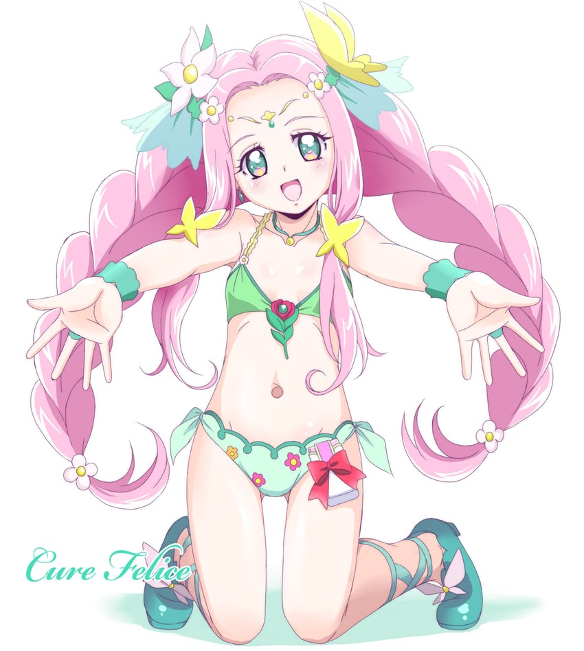 hanami kotoha and cure felice (precure and 1 more) drawn by amraam120c