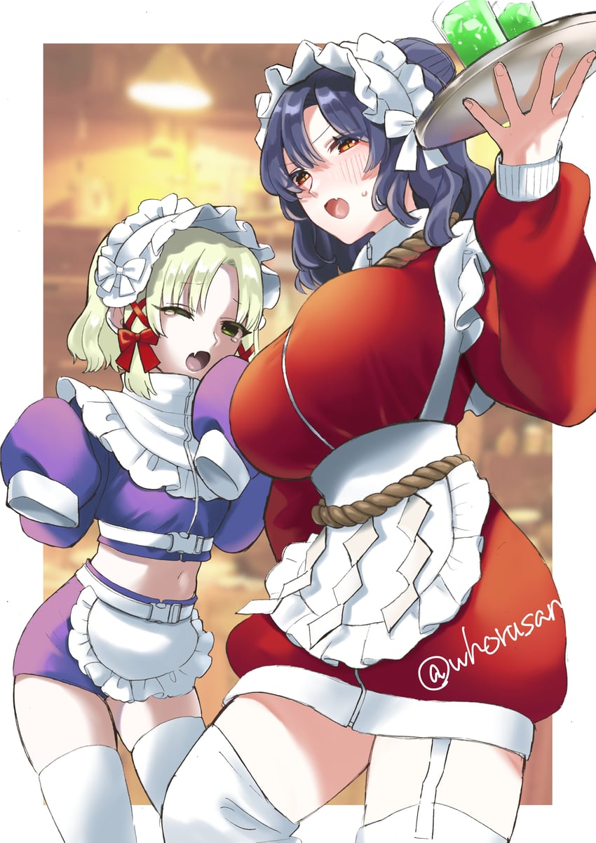 moriya suwako and yasaka kanako (touhou) drawn by whoru