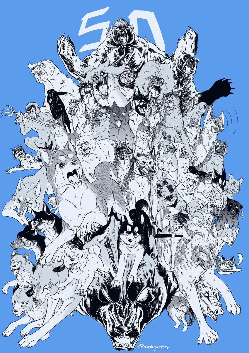 weed, akakabuto, tesshin, chutora, lydia, and 23 more (ginga and 4 more) drawn by waterpoteto