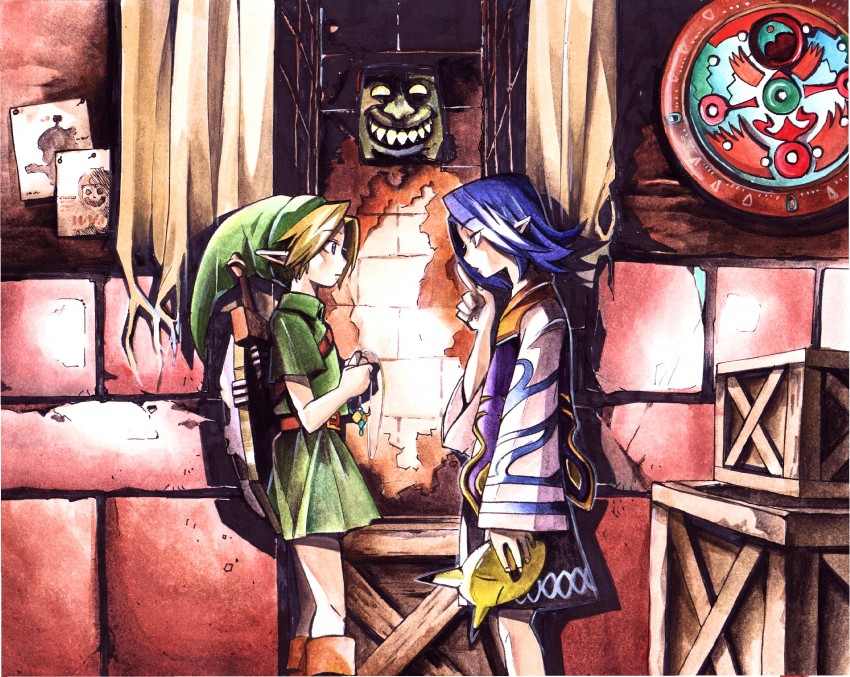 link, young link, and kafei (the legend of zelda and 1 more) drawn by elephantt