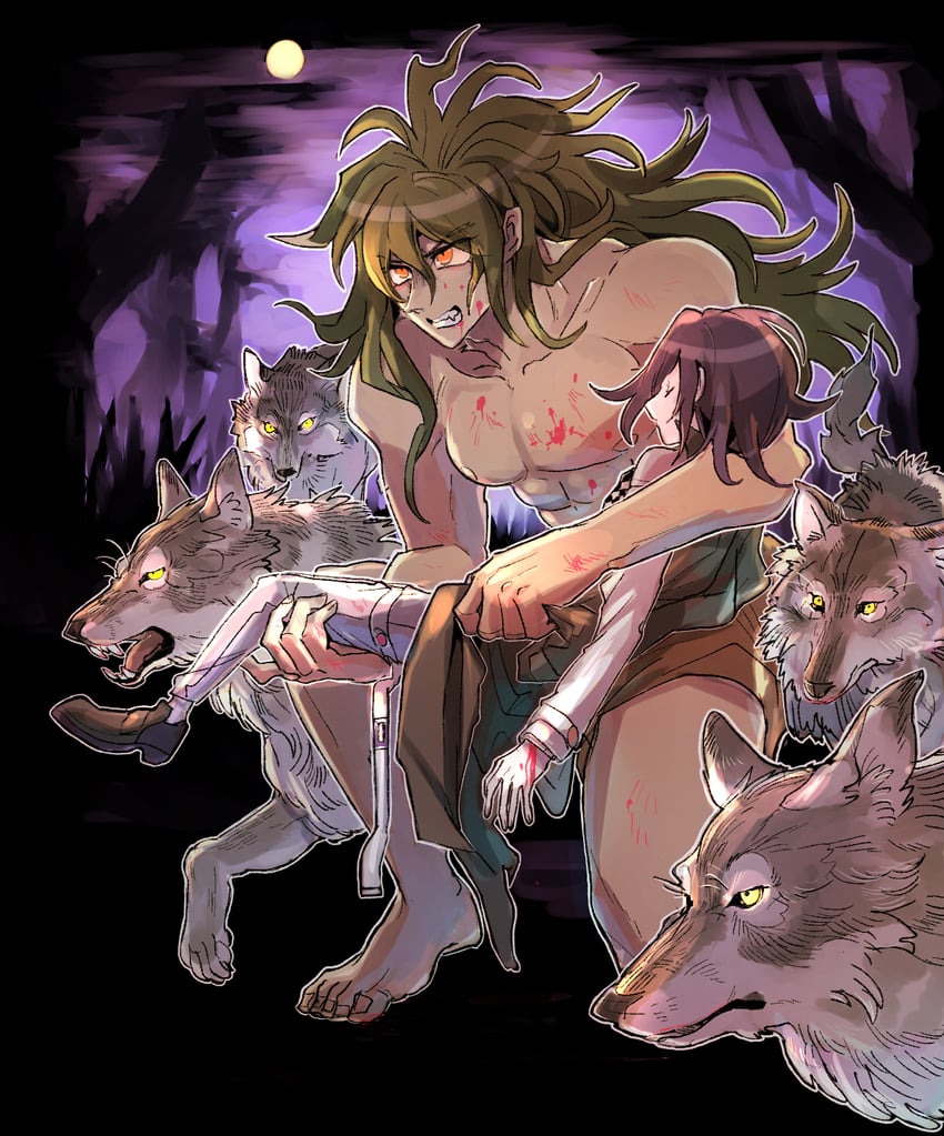 oma kokichi and gokuhara gonta (danganronpa and 1 more) drawn by kumakoro_(tetsupag)