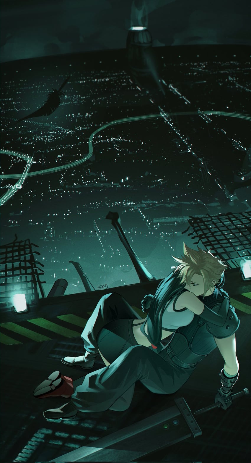 tifa lockhart and cloud strife (final fantasy and 2 more) drawn by duoj_ji