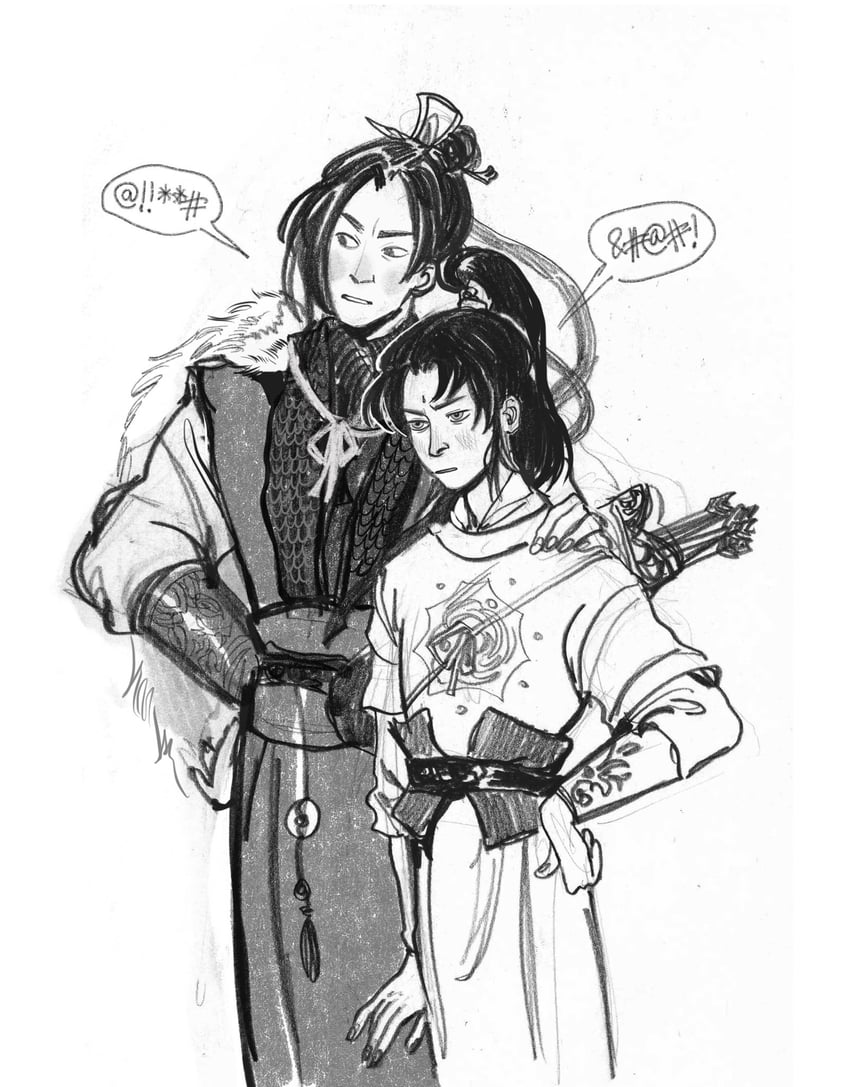 jiang cheng and jin ling (modao zushi) drawn by yaroslava_murashko