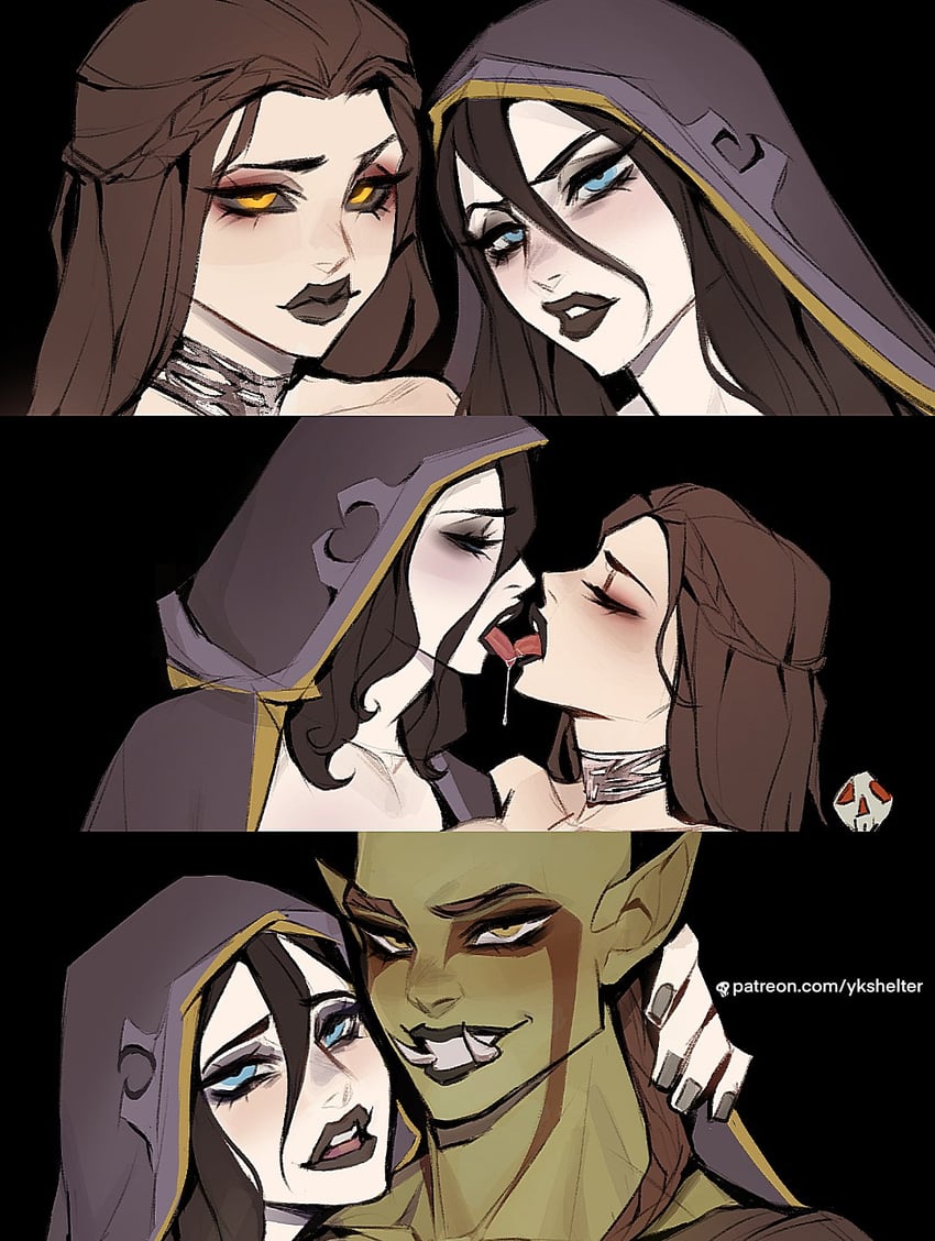 serana and nocturnal (original and 2 more) drawn by ykshelter