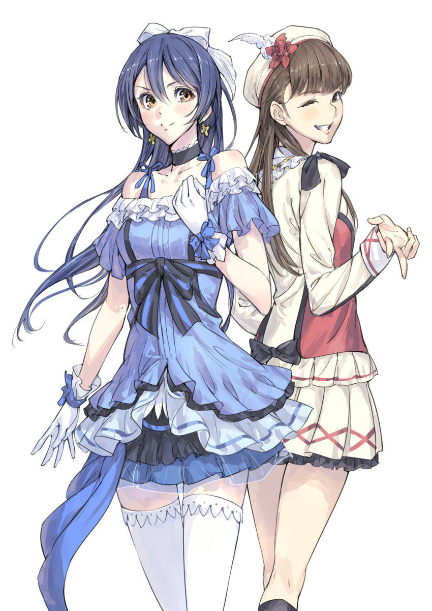sonoda umi and mimori suzuko (love live! and 2 more) drawn by chilhoo88