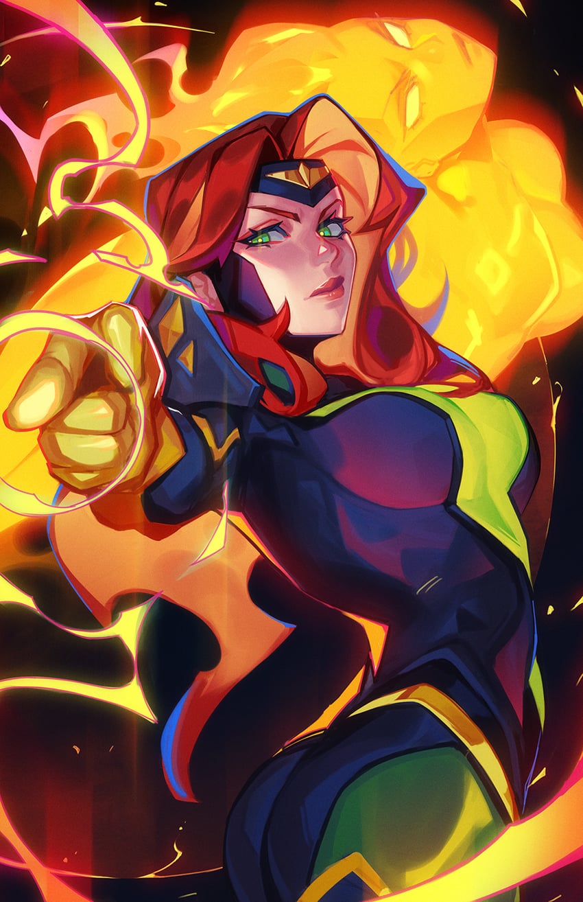 jean grey and phoenix (jojo no kimyou na bouken and 4 more) drawn by qtori