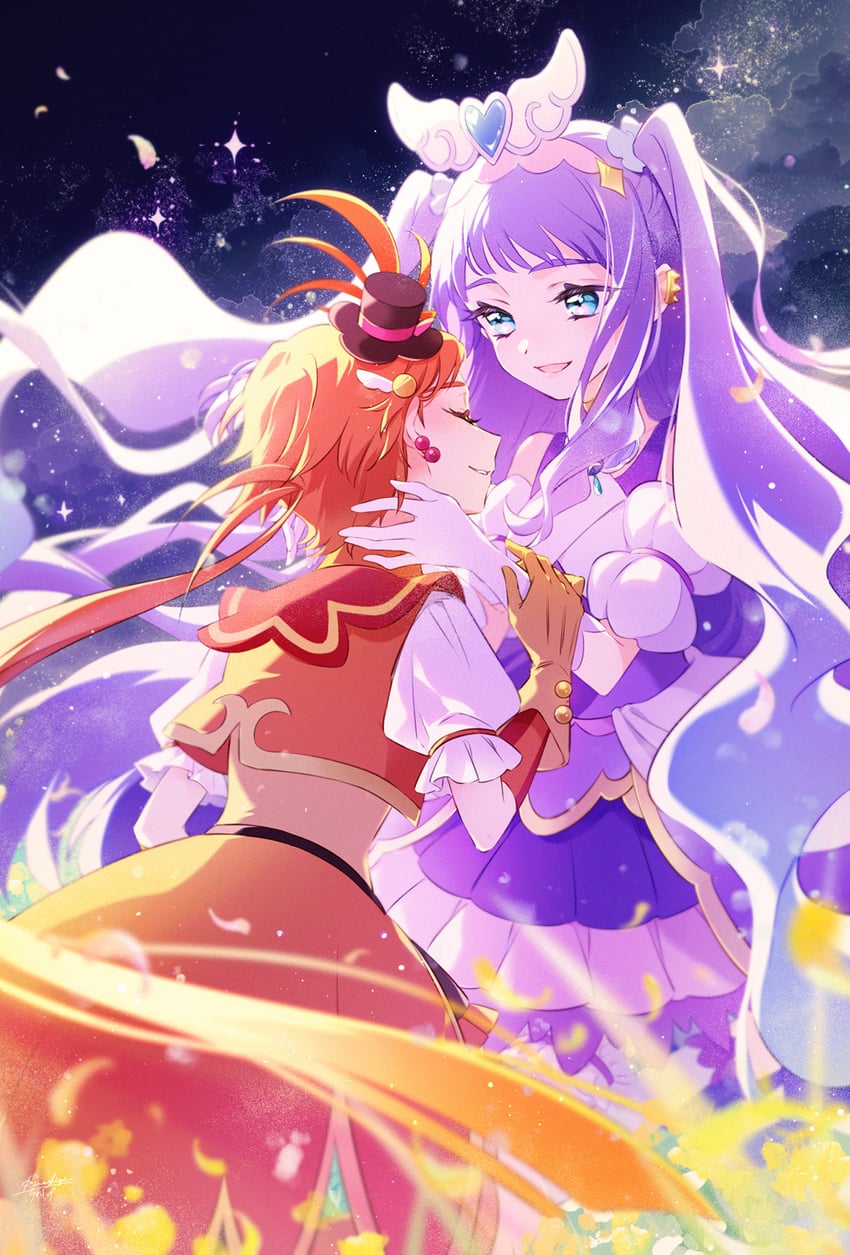 yuunagi tsubasa, ellee-chan, cure wing, and cure majesty (precure and 1 more) drawn by lanzhu