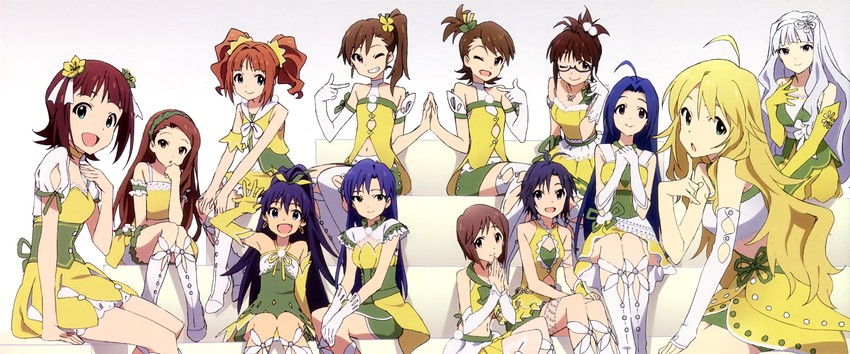 hoshii miki, kisaragi chihaya, amami haruka, kikuchi makoto, shijou takane, and 8 more (idolmaster and 1 more) drawn by iizuka_haruko