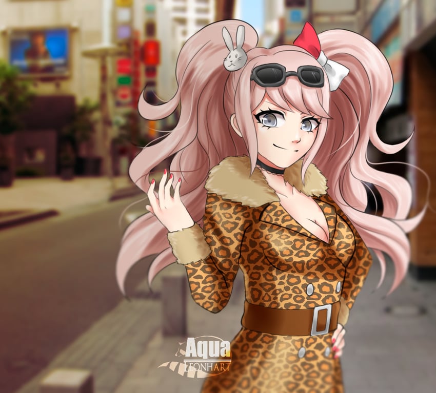 enoshima junko (danganronpa and 1 more) drawn by aqualeonhart