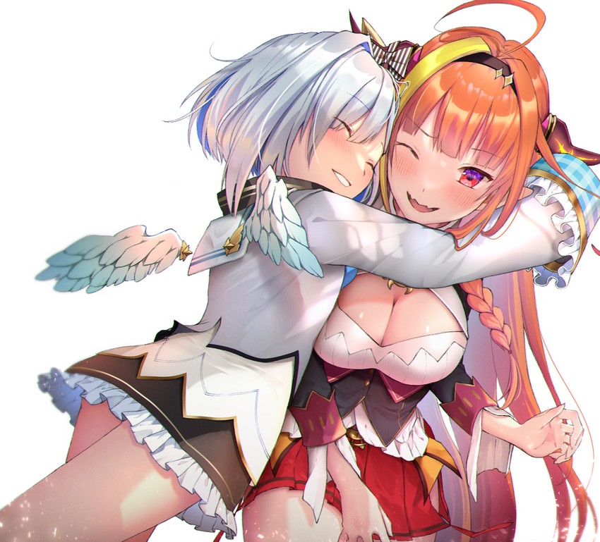 amane kanata and kiryu coco (hololive) drawn by byoko_(byokoramen)