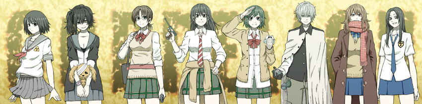 naruse ibara, fukasaku aoi, ozu kanon, ozu shion, nomura taeko, and 3 more (coppelion) drawn by tuskryo