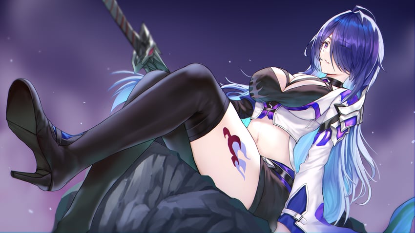acheron (honkai and 1 more) drawn by white_(user_gpgw2383)