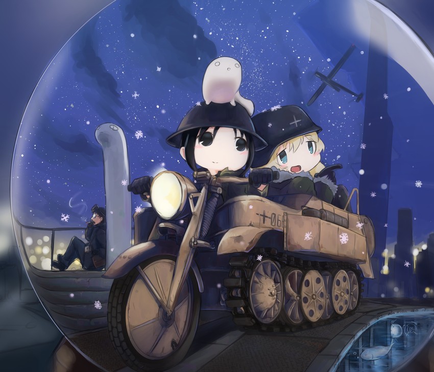chito, yuuri, nuko, and kanazawa (shoujo shuumatsu ryokou) drawn by kabayaki_namazu