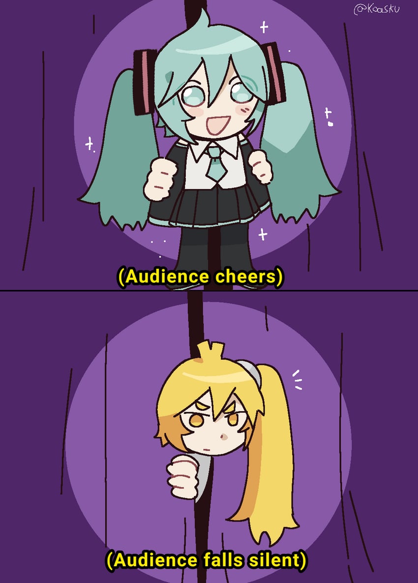 hatsune miku and akita neru (vocaloid and 1 more) drawn by koasku