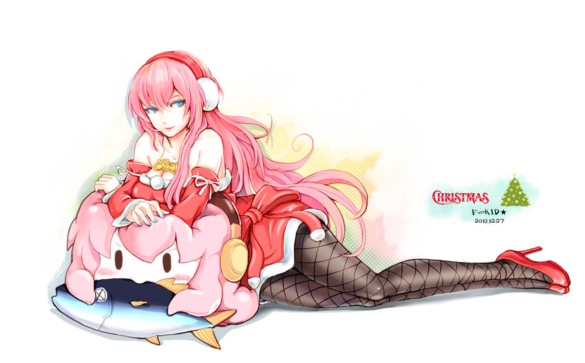 megurine luka and takoluka (vocaloid and 2 more) drawn by funkid