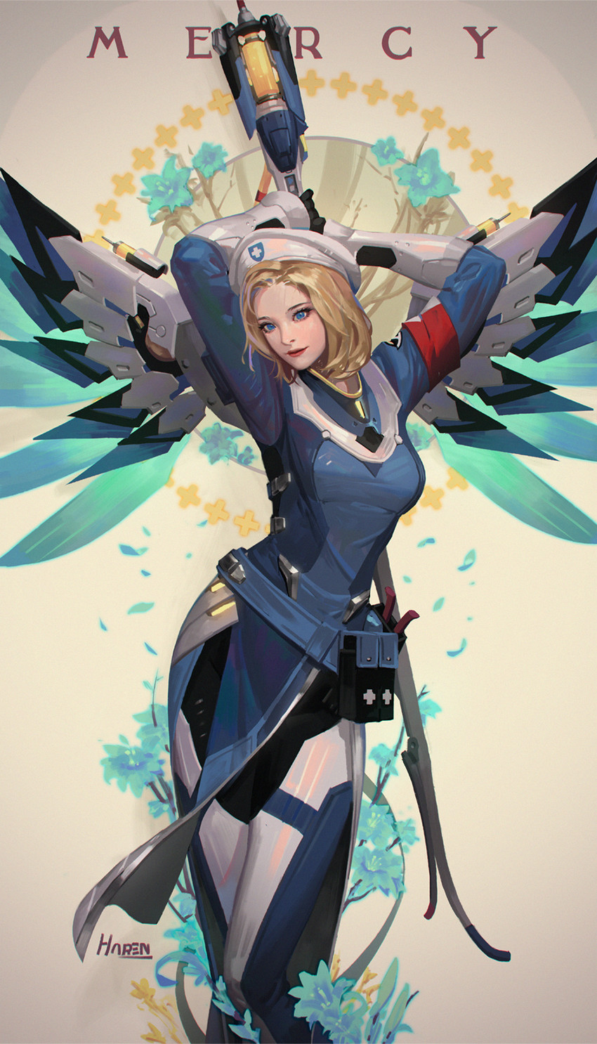 mercy and combat medic ziegler (overwatch and 1 more) drawn by kim_han_seul