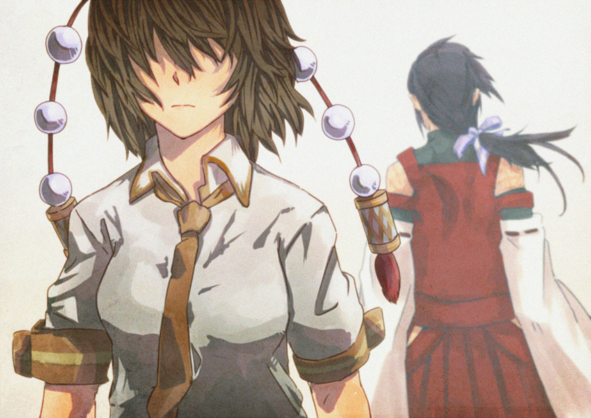 shameimaru aya and sendai hakurei no miko (touhou) drawn by 132