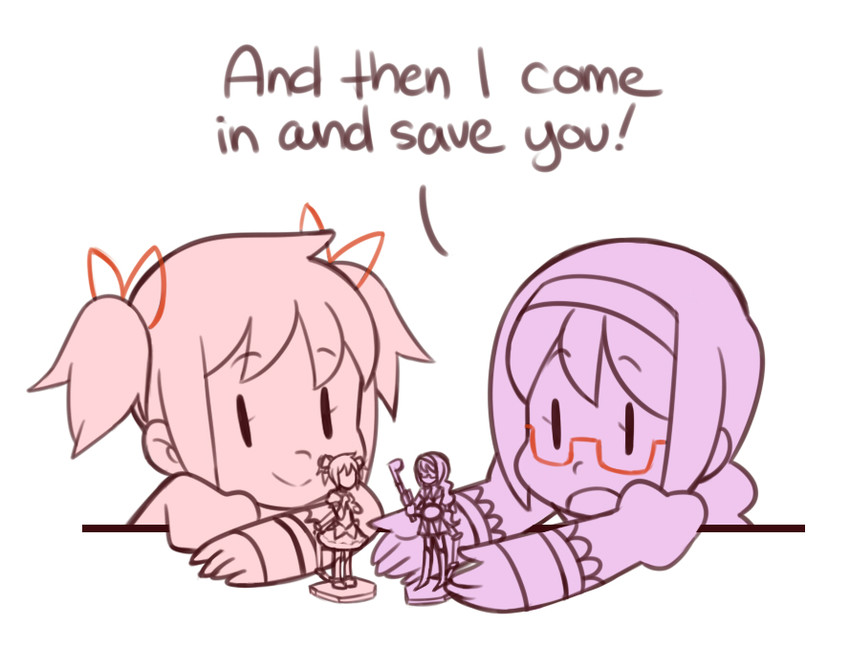 akemi homura and kaname madoka (mahou shoujo madoka magica) drawn by ange_(angeban93)
