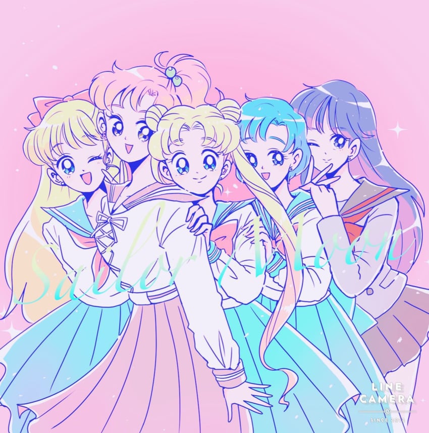 tsukino usagi, mizuno ami, aino minako, hino rei, and kino makoto (bishoujo senshi sailor moon) drawn by rabi2651