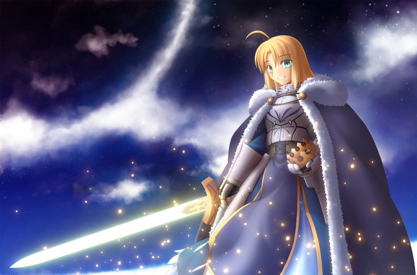 artoria pendragon and saber (fate and 2 more) drawn by shoori_(migiha)