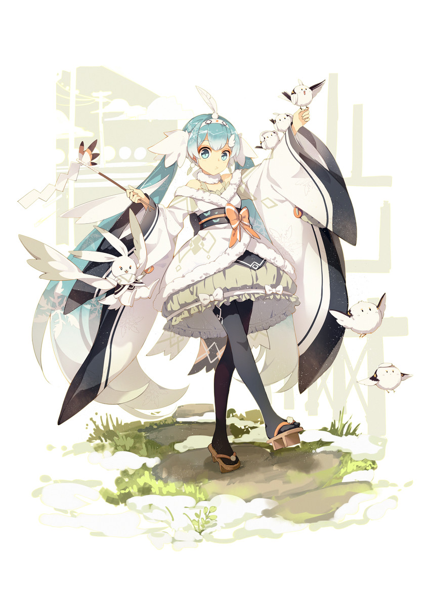 hatsune miku, yuki miku, and rabbit yukine (vocaloid) drawn by linfi-muu
