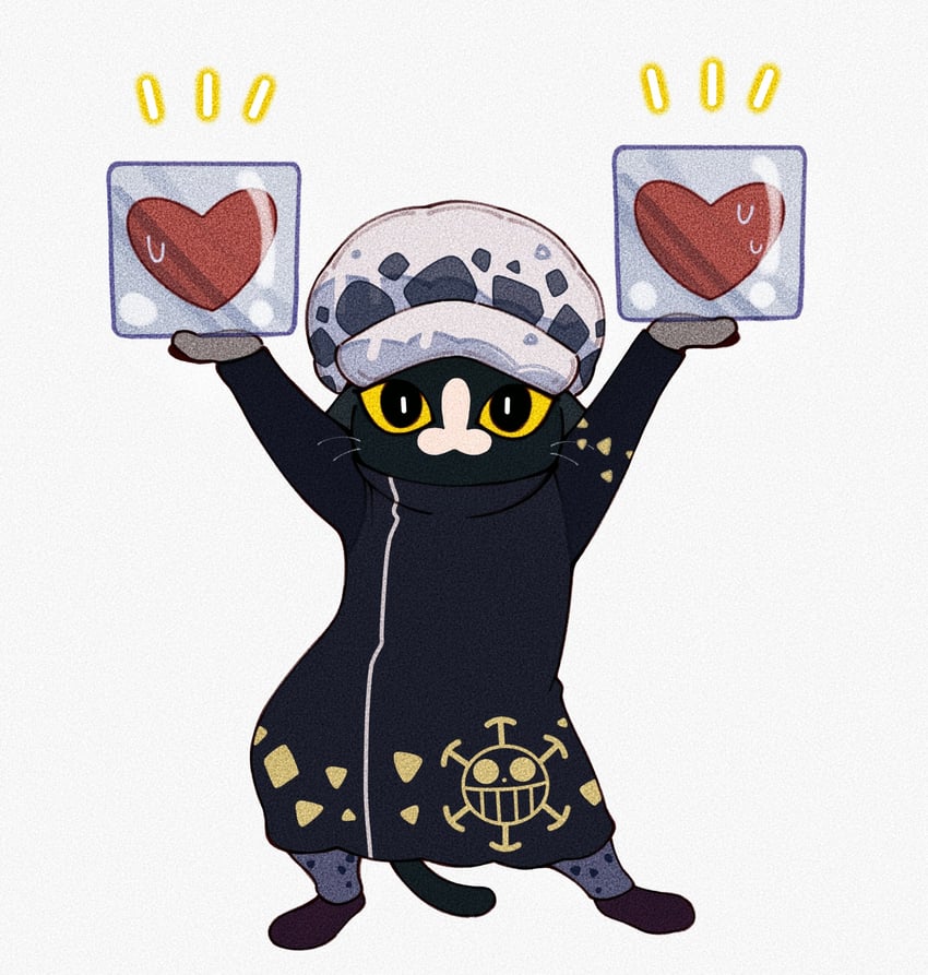 trafalgar law and cat pen holder (one piece and 1 more) drawn by jo_jun