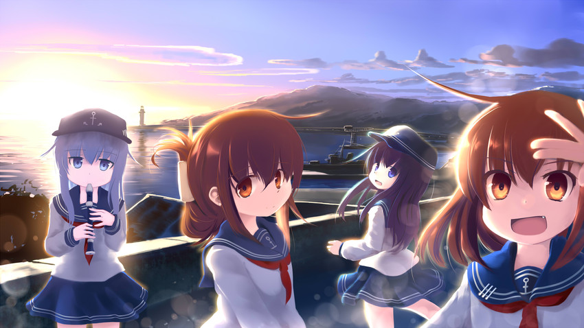 hibiki, inazuma, ikazuchi, and akatsuki (kantai collection and 1 more) drawn by tsubasa_(abchipika)