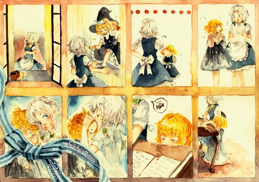 kirisame marisa and izayoi sakuya (touhou) drawn by gogo/tad