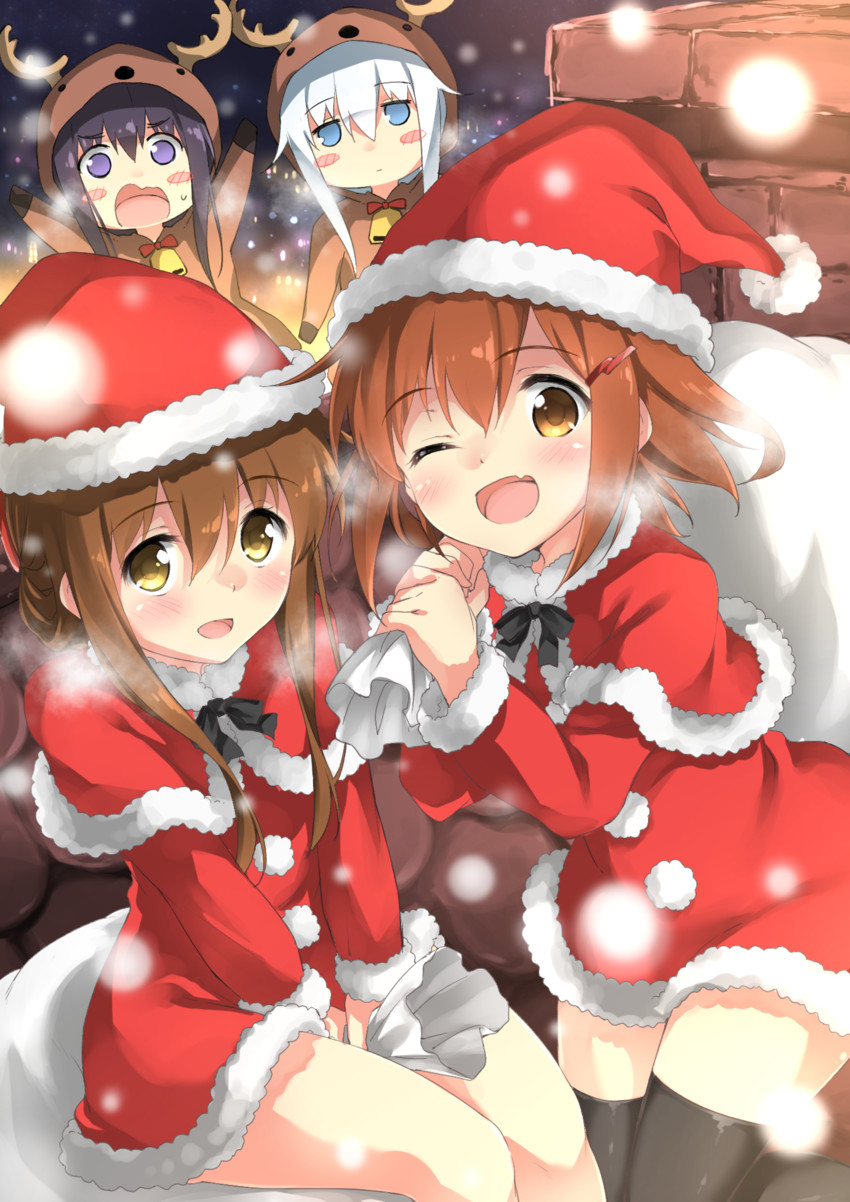 hibiki, inazuma, ikazuchi, and akatsuki (kantai collection) drawn by takoyaki_(takoyaki-batake)