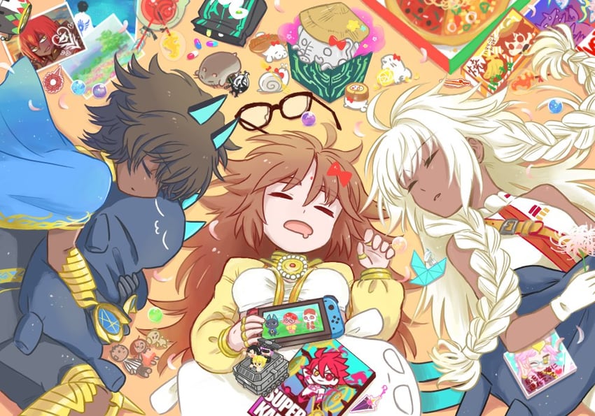 mash kyrielight, fujimaru ritsuka, tamamo, koyanskaya, ashiya douman, and 15 more (fate and 2 more) drawn by mizu_manju1899