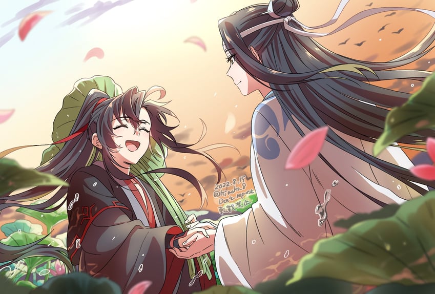 wei wuxian and lan wangji (modao zushi) drawn by kimako_(kimako_8)