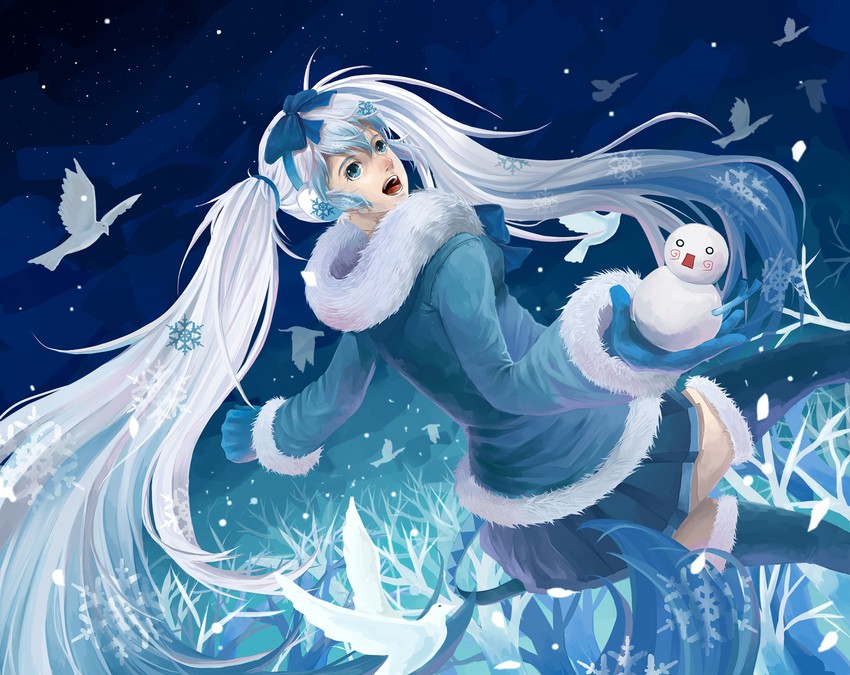 hatsune miku and yuki miku (vocaloid) drawn by yupi_(yupi)