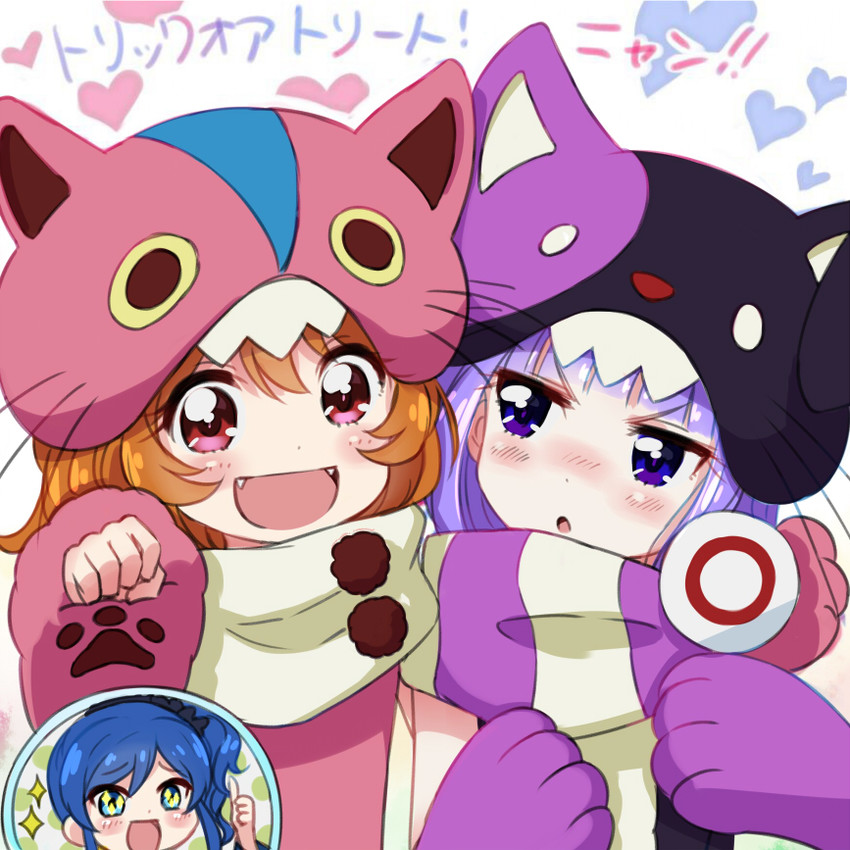 kiriya aoi, ozora akari, and hikami sumire (aikatsu!) drawn by kingin