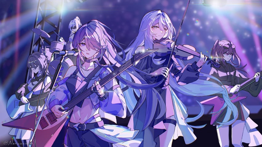 kafka, acheron, black swan, ruan mei, and jingliu (honkai and 1 more) drawn by naruuuuuu9