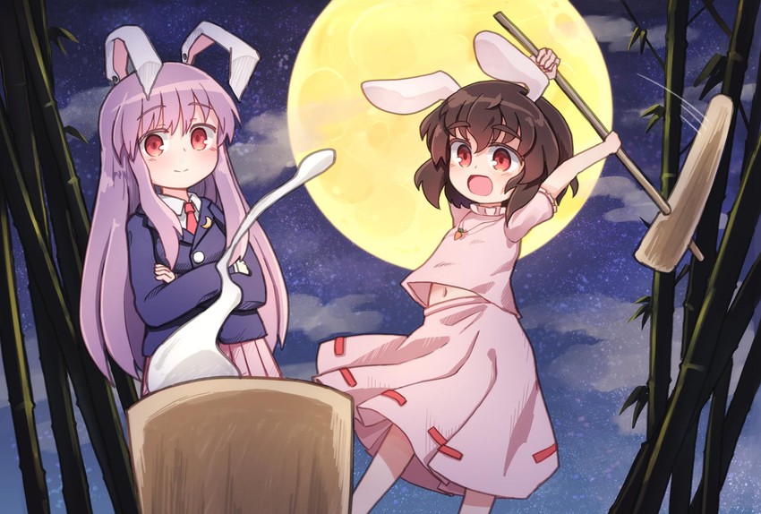 reisen udongein inaba and inaba tewi (touhou) drawn by kibisake