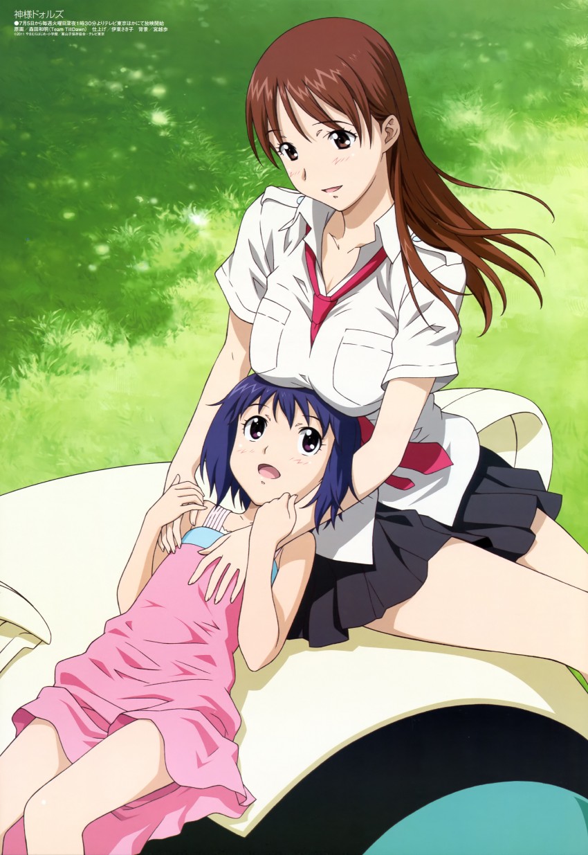 shiba hibino, kuga utao, and kukuri (megami magazine and 1 more) drawn by morita_kazuaki