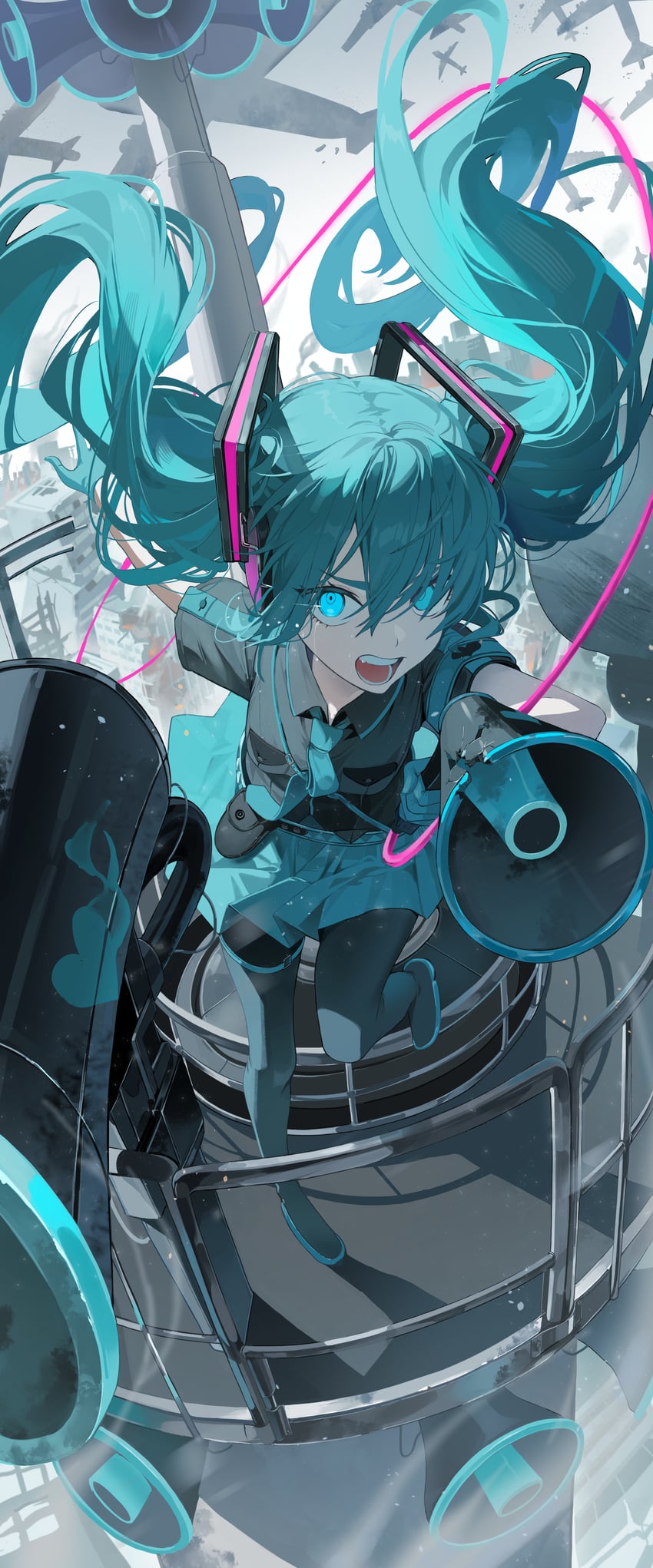 hatsune miku (vocaloid and 1 more) drawn by nun_nu